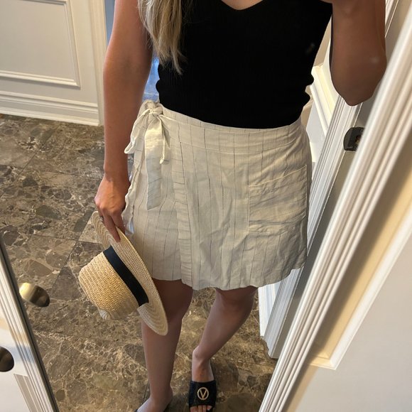 OAK AND FORT 100% LINEN SKIRT - Picture 9 of 9